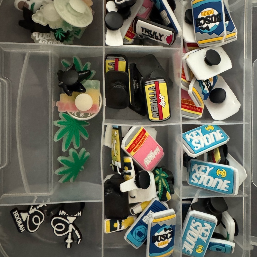 CROCS Jibbitz Charm Mix in Green, White, Black, Blue, Pink, Yellow